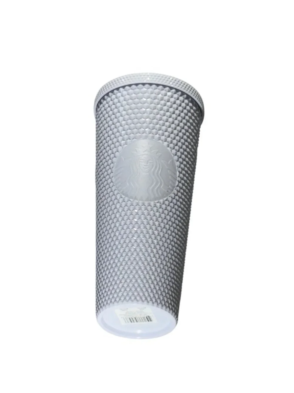 Starbucks White Textured Tumbler With Lid & Straw 24 Oz Plastic